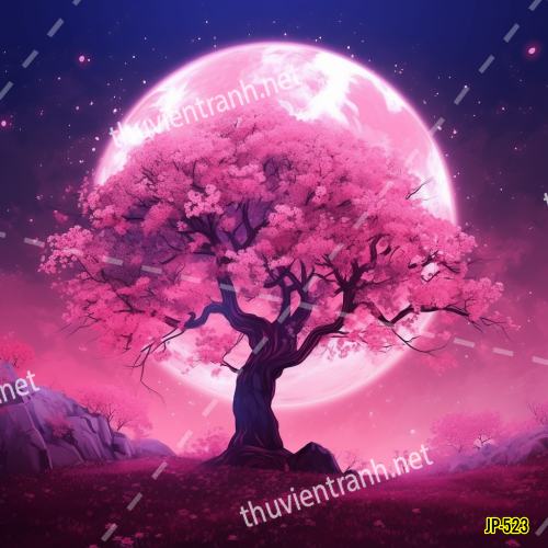 Tranh dán tường hoa anh đào-JP-523 - Tranh tường chất lượng cao